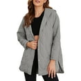 thumbnail image 1 of SHEWIN Lightweight Puffer Jackets for Women Hooded Quilted Jacket Fall Spring Long Coat Casual Business Button Down Outerwear, 1 of 8