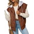 thumbnail image 1 of SHEWIN Puffer Vest for Women Cropped Hooded Zip Up Quilted Sleeveless Jackets Fall Lightweight Coat with Pockets, 1 of 9