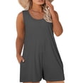 thumbnail image 1 of SHEWIN Plus Size Romper for Women Sleeveless Casual Summer Tank Jumpsuit with Pockets, Sizes 1X-5X, 1 of 10