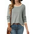 thumbnail image 1 of SHEWIN Women Sweater Stripe Knit Pullover Tops Holiday Jumper Crewneck Sweaters Long Sleeve Casual Knitted Fall Tops, 1 of 9