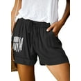 thumbnail image 1 of SHEWIN Women's Casual Mid Rise Drawstring Shorts Summer Comfy Elastic Waist Pocketed Graphic Print Short Pants S-3XL, 1 of 7