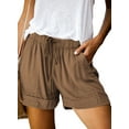 thumbnail image 1 of SHEWIN Women's Comfy Drawstring Elastic Waist Shorts Summer Casual Loose Mid Rise Sports Short Pants with Pockets Brown, 1 of 7