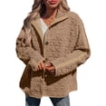 thumbnail image 1 of SHEWIN Women's Puffer Jacket Button Down Quilted Coat Casual Winter Lightweight Outwear with Pockets, 1 of 9