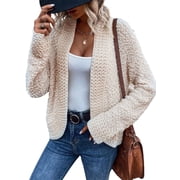 SHEWIN Womens Sweaters Fashion Casual Open Front Long Sleeve Chunky Knit Cardigans Outerwear Coats