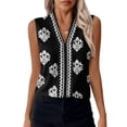 thumbnail image 1 of SHEWIN Women's Tank Tops Boho Floral Printed Blouses Casual Lightweight Chiffon V Neck Sleeveless Shirts, 1 of 7