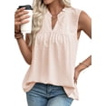thumbnail image 1 of SHEWIN Sleeveless Tops for Women Boho Ruffle Tank Tops Casual Dressy V Neck Swiss Dot Eyelet Smocked Summer Shirts, 1 of 7