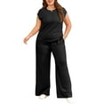 thumbnail image 1 of SHEWIN Women's Two Piece Outfits for Women Plus Size Casual Crew Neck Sweatsuits Set Summer Jogger Set, 1 of 9