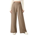 thumbnail image 1 of SHEWIN Women's Wide Leg Pants Elastic High Waisted Casual Palazzo Straight Trousers Pants with Pockets Spring Summer, 1 of 7