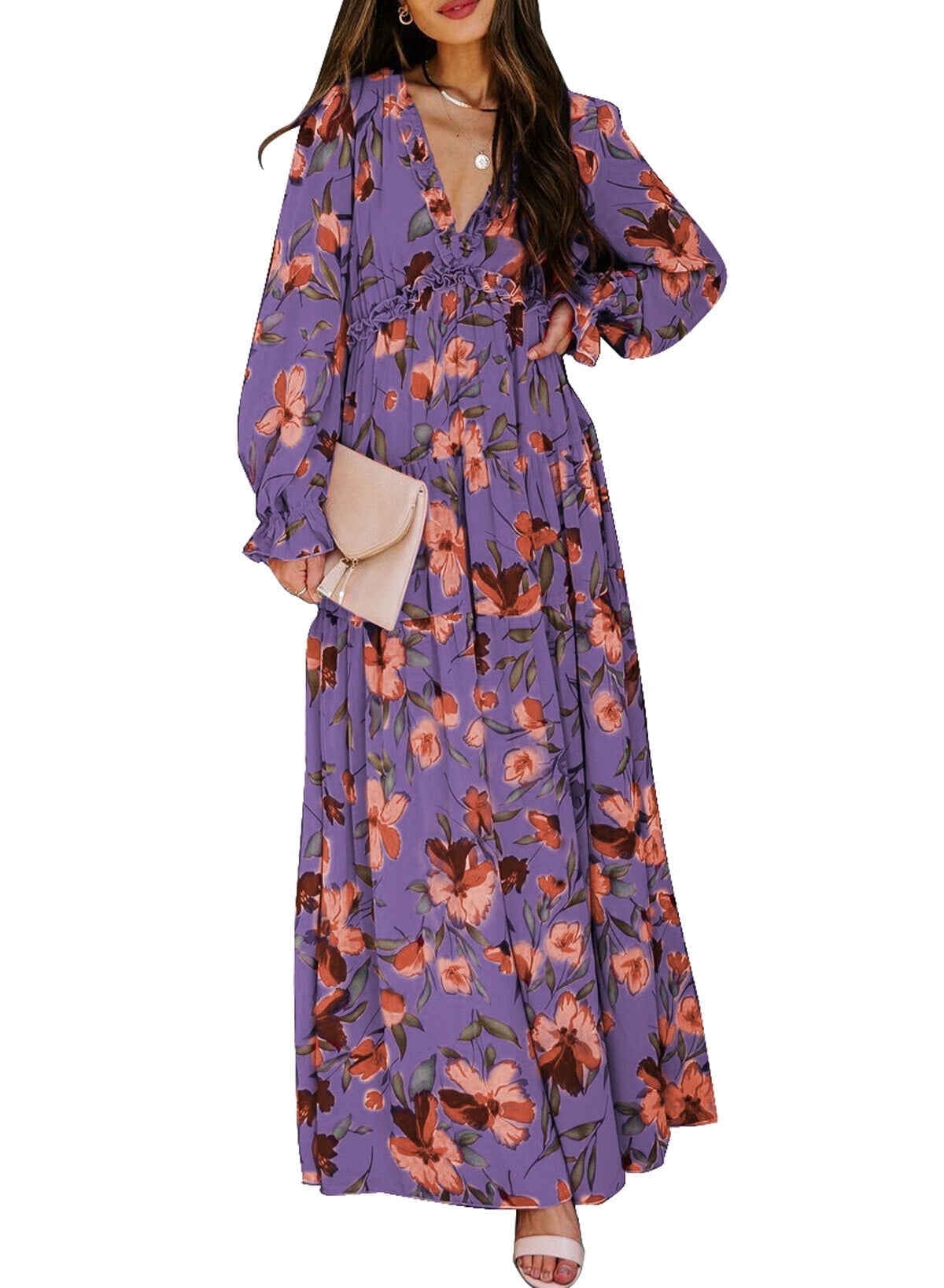 Women's Loose Fit Floral Printed Boho Casual Summer Swing Dress main image 0