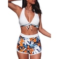 thumbnail image 1 of SHEWIN Swimming Suits for Women Swimsuit Bikini Sets High Waist Swimsuits Halter Bikini Two Piece Bathing Suits White XL, 1 of 10