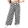 thumbnail image 1 of SHEWIN Womens Plus Size Pants Wide Leg Palazzo Pants Elasticized Back Waist Pleated Casual Work Trouser with Pockets 1X-5X, 1 of 10