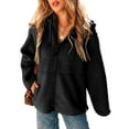 thumbnail image 1 of SHEWIN Womens Sherpa Jackets Fuzzy Hooded Zip Up Coats Casual Solid Long Sleeve Fleece Shacket Jacket Outerwear with Pockets, 1 of 9
