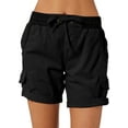 thumbnail image 1 of SHEWIN Womens Shorts High Waist Casual Hiking Outdoor Relaxed Fit Summer Shorts with Pockets Black S-2XL, 1 of 10