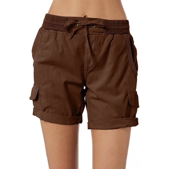 SHEWIN Womens Shorts High Waist Casual Hiking Outdoor Relaxed Fit Summer Shorts with Pockets S-2XL