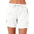 thumbnail image 1 of SHEWIN Womens Shorts High Waist Casual Hiking Outdoor Relaxed Fit Summer Shorts with Pockets White S-2XL, 1 of 8