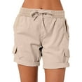 thumbnail image 1 of SHEWIN Womens Shorts High Waist Drawstring Casual Hiking Short Pants Outdoor Relaxed Fit Summer Active Shorts with Pockets S-2XL, 1 of 7