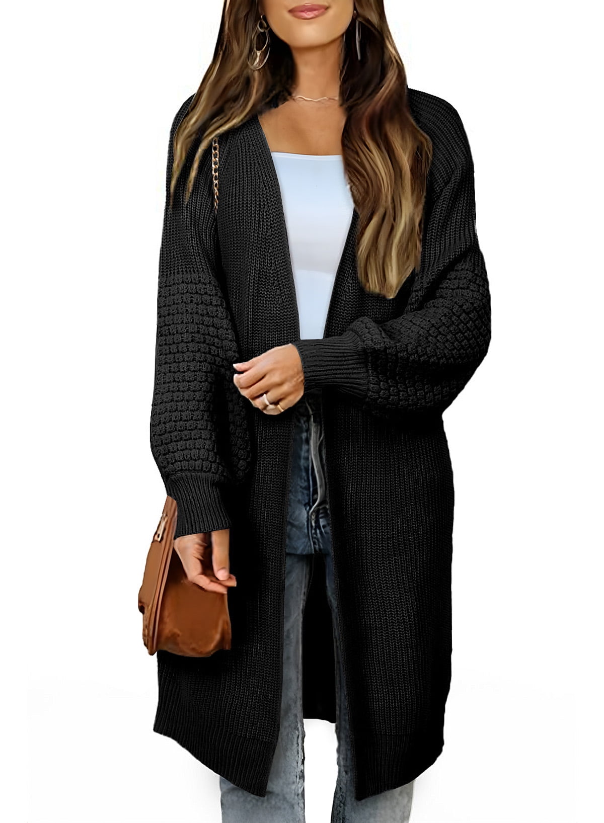 SHEWIN Womens Sweaters Cardigan Long Sleeve Chunky Cable Knit Cardigans ...