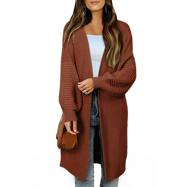 SHEWIN Womens Sweaters Cardigan Long Sleeve Chunky Cable Knit Cardigans