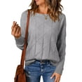 thumbnail image 1 of SHEWIN Womens Sweaters Casual Crewneck Long Batwing Sleeve Pullover Sweater Tops Lightweight Knitted Fall Clothes, 1 of 9