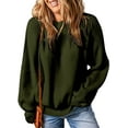 thumbnail image 1 of SHEWIN Womens Sweaters Crewneck Batwing Long Sleeve Oversized Side Slit Fall Ribbed Knit Pullover Jumper Tops Green, 1 of 8