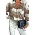 thumbnail image 1 of SHEWIN Womens Sweaters Striped Color Block Chunky Cardigans Button Down Long Sleeve V Neck Loose Knit Fall Sweater Coats Fashion, 1 of 9