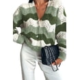 thumbnail image 1 of SHEWIN Womens Sweaters Striped Color Block Chunky Cardigans Button Down Long Sleeve V Neck Loose Knit Fall Sweater Coats Fashion, 1 of 5