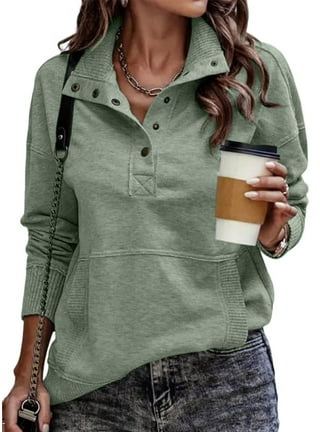 Womens No Hood Sweatshirt with Pocket, Crewneck Fall Pullover Tops  Lightweight Casual Sweater Comfy Long Sleeve Sweatshirts