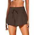 thumbnail image 1 of SHEWIN Womens Swimsuit Bottoms Tankini Swim Shorts High Waisted Drawstring Swimshorts Sports Pants with Liner Brown, 1 of 11