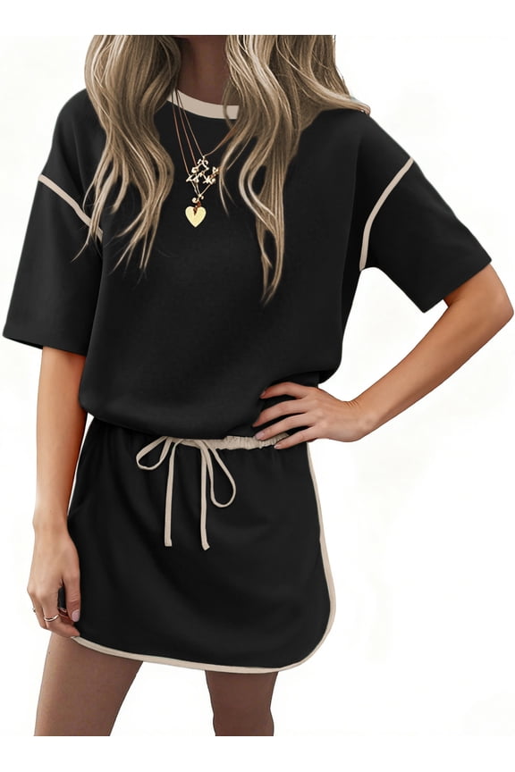 Womens Matching Sets Outfits for Women 2 Piece Sets Skirt Sets Summer Short Sleeve Top Travel Outfits Casual Lounge Sets