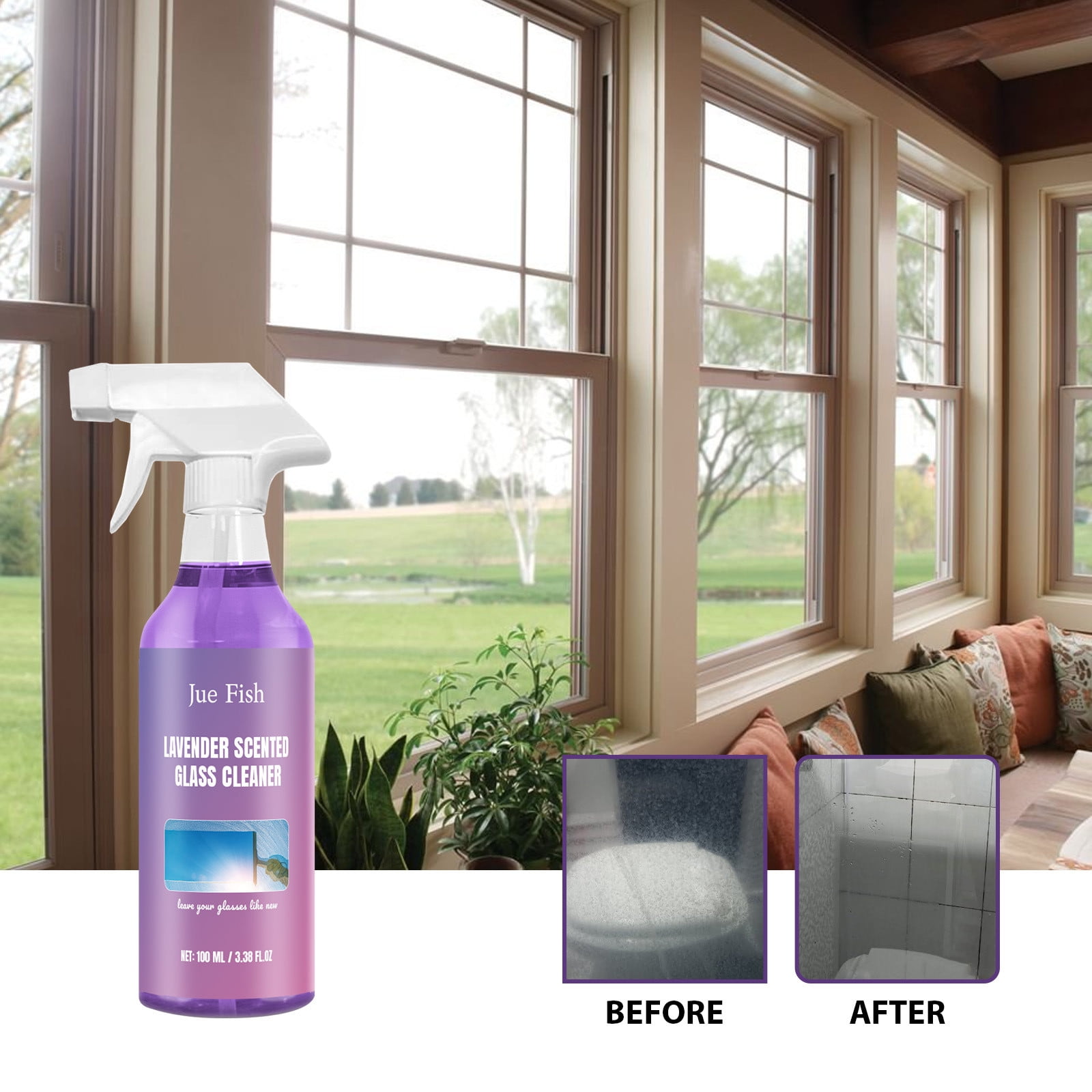 SHEYAGN Bulk Laundry Detergent Clearance Lavender Scented Glass Cleaner