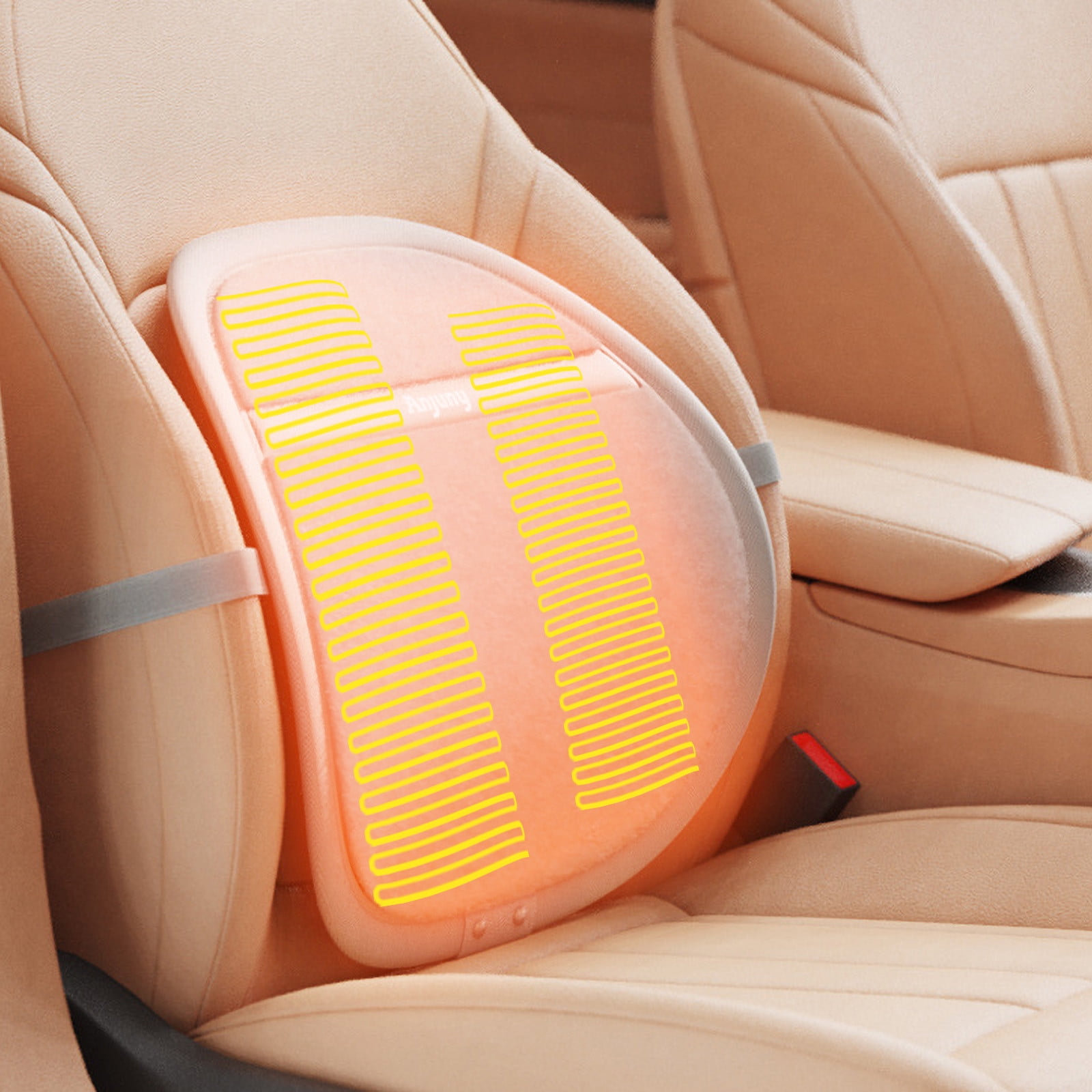 SHEYAGN Car Heating Support Pillow, Ergonomically Designed Lower Back