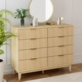 thumbnail image 1 of SHGJ&SOFT Fluted Dresser for Bedroom with 8 Drawers, 47" Wide Chest of Drawers, Gold Handle, Dresser TV Stand, Modern Wooden Dresser, Storage Organizer for Bedroom, Living Room, Entryway, 1 of 9