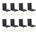 thumbnail image 1 of SHGJ&SOFT Modern Dining Chairs Set of 8, Black Faux Leather Upholstered Chairs with Metal Sled Base, High Back Armless Side Chairs for Kitchen, Dining Room, Living Room, Home Office (Black, 8 PC), 1 of 7