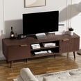 thumbnail image 1 of SHGJ&SOFT Storable TV Stand 65 Inch,Mid Century Modern TV Console Two Cabinet Doors with Open Partition in The Middleby by Wooden for Living Room,Bedroom. (Brown, 1PC), 1 of 10