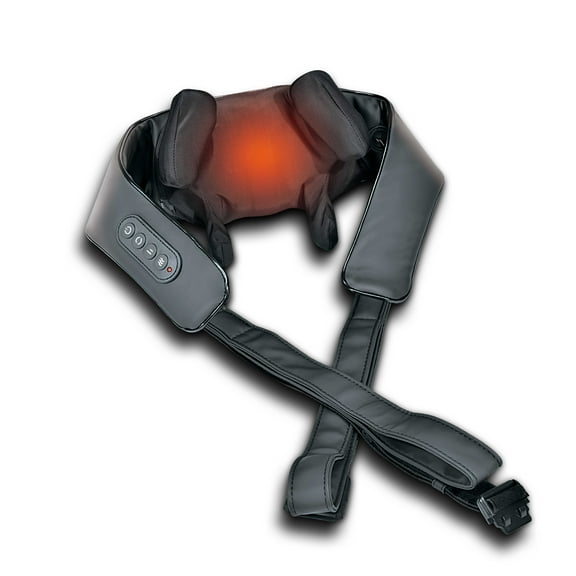 Health Touch Deep Kneading Neck and Shoulder Shiatsu Massager with Soothing Heat, Black
