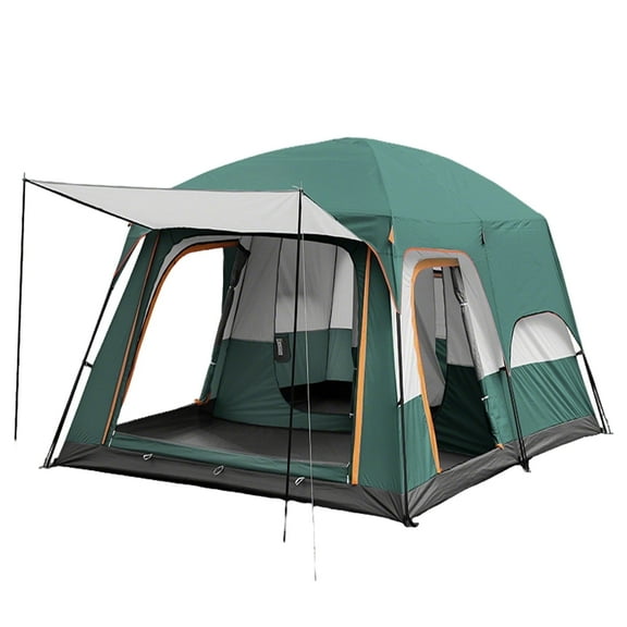 SHIBAILI 12 Person Family Camping Tent with Porch,Superb Ventilation,Waterproof&Dual-Use Spacious Tent for Backyard & Outdoor,Green