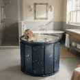 thumbnail image 1 of SHIBAILI 27" Portable Foldable Bathtub for Adults-Camping & Home Use, Heat Preservation,Moon, 1 of 10