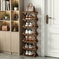 thumbnail image 1 of SHIBAILI 7-Tier Bamboo Folding Shoe Rack - No Assembly, Space-Saving(Tawny), 1 of 9