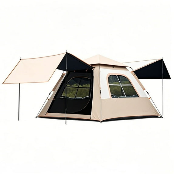 SHIBAILI Camping Tent,2-8Person,Waterproof, Easy Setup,3-Season Portable with Carry Bag(L Black Vinyl Version)