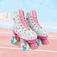 thumbnail image 1 of SHIBAILI Light up Roller Skates for Unisex Adult Teen,White Cartoon,Free Skate,Indoor Outdoor, Beginner Shoes(8), 1 of 10