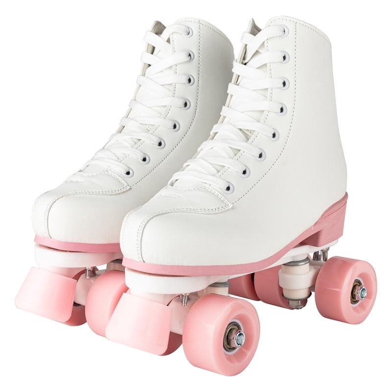 SHIBAILI Light up Roller Skates for Unisex Adult Teen,Pink flash wheel(Women8/Men7)