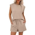 thumbnail image 1 of SHIBEVER 2 Piece Sets for Women Summer Casual Sleeveless Top and Shorts Set Women Lounge Set Outfits Women Tops 2pcs Set Khahi XXL, 1 of 9