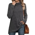 thumbnail image 1 of SHIBEVER Fall Tops for Womens Turtleneck Sweaters Fashion Long Sleeve Tunic Lightweight Sweater Dressy Casual Side Split Pullover Blouse, 1 of 10