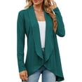 thumbnail interactive-video image 1 of Endives Women's Long Sleeve Knit Sweater Open Front Cardigan Button Loose Outerwear Tie Front Knot Tops 1 of 13