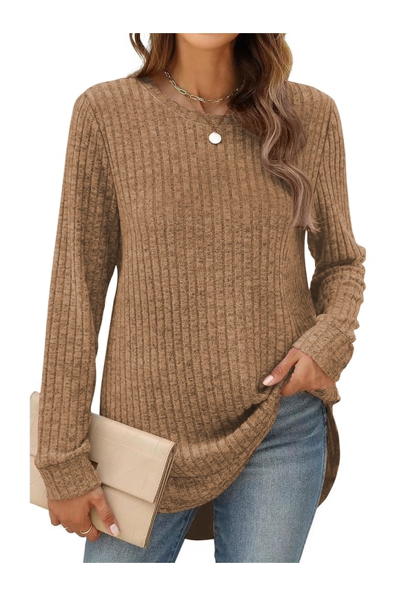 Sweaters for Women Fall Casual Long Sleeve Tunic Tops Fashion Crewneck Sweatshirts Winter Lightweight Pullover Loose Shirts for Women