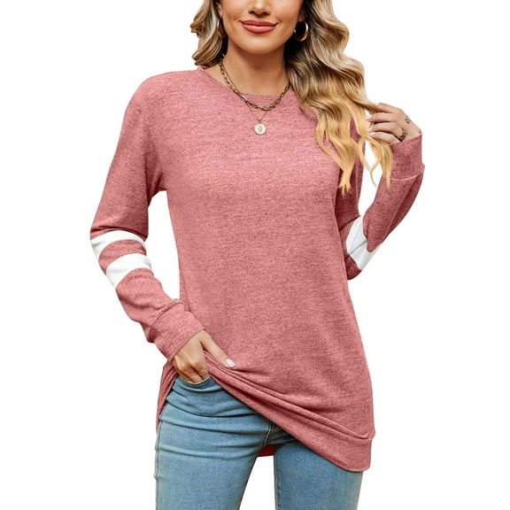 SHIBEVER Tops for Women Casual V Neck Sweatshirts Lightweight Sweaters Loose Long Sleeve Tunic Tops Pullover XL