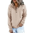 thumbnail image 1 of SHIBEVER Women Sweatshirt Fall Long Sleeve Hoodies Casual Loose Fit Fashion Hooded Top Soild Color Pullover with Pocket Size XL, 1 of 5