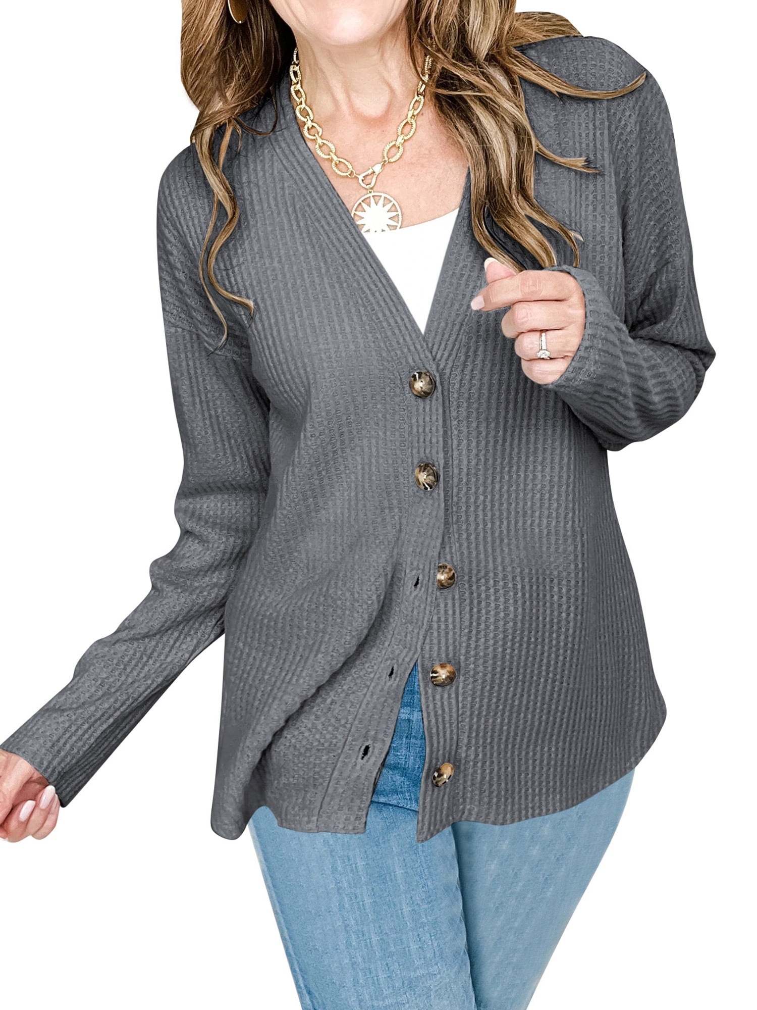 SHIBEVER Women Tops Fall Long Sleeve Shirts for Wom…
