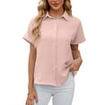 thumbnail image 1 of SHIBEVER Womens Blouse Summer Blouse Short Sleeve Loose clothes Blouses & Button-down Shirts Casual Trendy Preen Blouse for Women Tops XL, 1 of 8