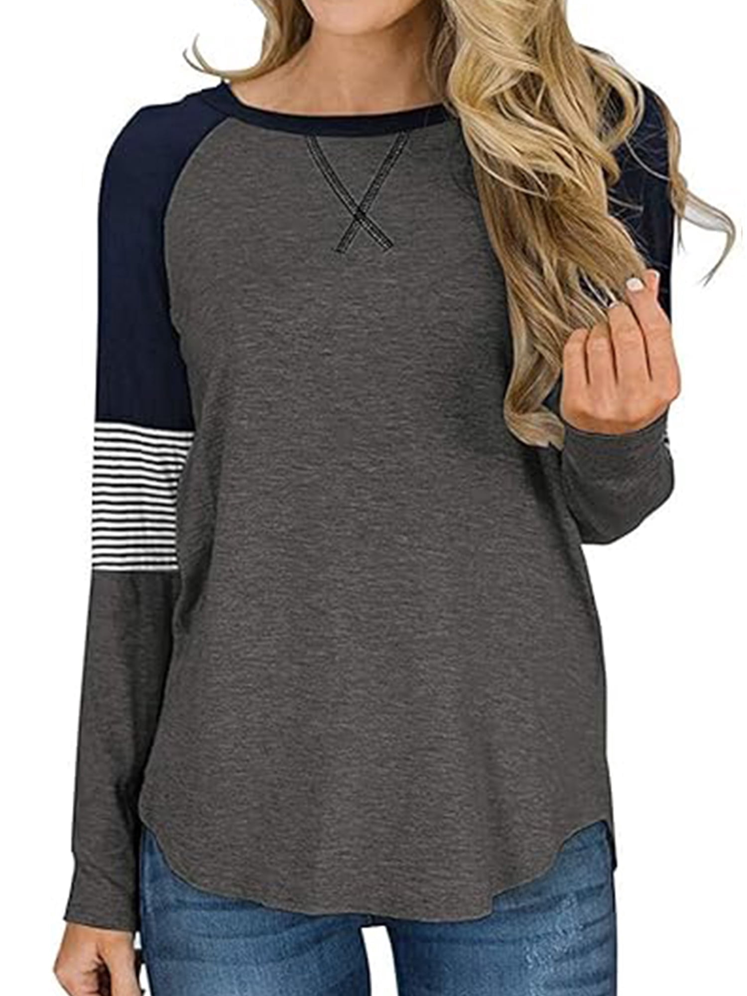 OFEEFAN Women's Long Sleeve Tunic Top – Casual Fall Shirt, Polyester Rayon Blend, Black, Large - View #8